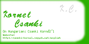 kornel csanki business card